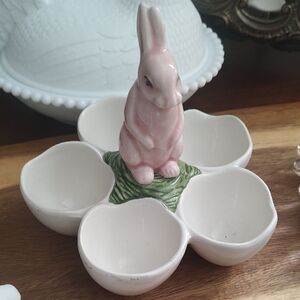 Vintage Bordallo Pinheiro Rabbit, 5 Egg Holder, Made in Portugal